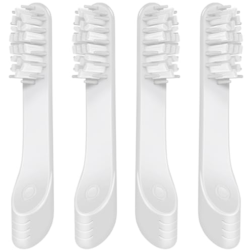 Toothbrush Replacement Heads Compatible with Quip Sonic Toothbrush-Soft Bristle Adult Refill Toothbrush Heads Light Gray 4-Pack