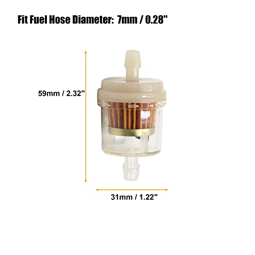 sourcing map 7mm Durchmesser Schlauch Magnetischer Motorrad Benzin Inline Gasöl Kraftstofffilter Reiniger
