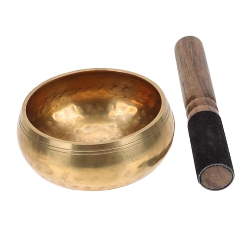 Yardwe 1 Set Meditation Singing Bowl with Rod Buddha Sound Bowl for Relaxation and Music Therapy for Relief and Deep Meditation Anywhere