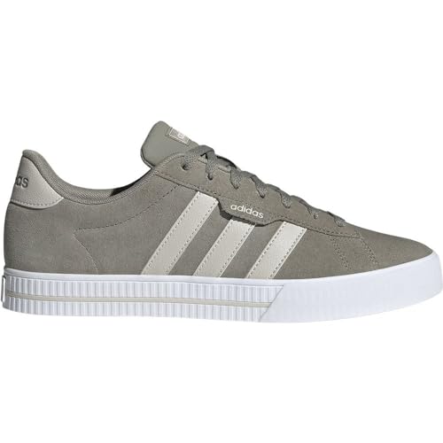 adidas Herren Daily 3.0 Lederschuhe Sneaker, Silver Pebble Alumina Cloud White, 43 1/3 EU