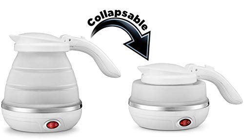 Image of Travel Foldable Electric Kettle - Dual Voltage - Food Grade Silicone, Collapses for Easy & Convenient Storage, Boil Dry Protection