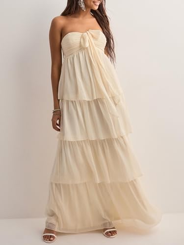 Image of Women Y2k Backless Long Dress Halter Tie Neck Maxi Dress Flowy Beach Sundress Summer Streetwear