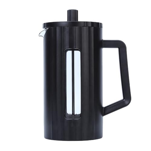 Toheitian Cafetera de Prensa Francesa de 1000 Ml, Cafetera de Vidrio de Borosilicato Alto, Tetera Negra