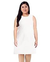 OPLU Women's Plus Size Sleeveless 100% Cotton Long T-Shirt Round Neck Plain Pootlu Tshirt.(Pooplu_White_3X-Large)