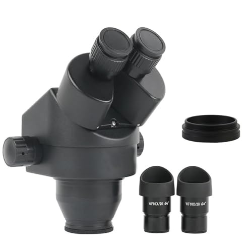 Microscope Continuous Zoom 7X-45X Stereo Binocular Microscope WF10X/20mm Eyepiece Barlow Lens for Phone PCB Soldering, 7X-45X (1X)