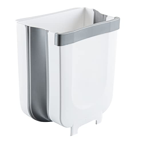 Caneca de basura plegable rectangular gris 9 litros miniatura 2