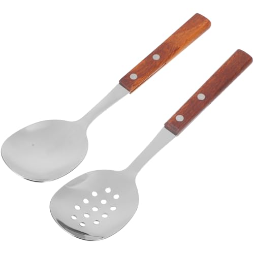 OUNONA Stainless Steel Slotted Serving Spoon with...