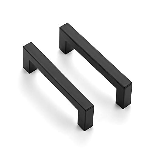 Image of Ravinte Matte Black Cabinet Handles Drawer Pulls, 3-3 /4 Inch, 25 Pack | Square Bar Grip, Smooth Drawer Pull Feel, Kitchen Cabinet Update, For Cupboards, Drawers, Dressers, Hardware Projects