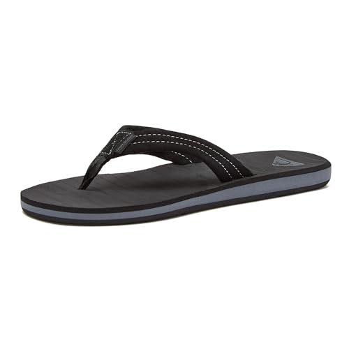 Quiksilver Herren Carver Suede Sandalen, Schwarz (Solid Black Sbkm), 43 EU
