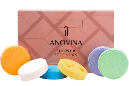 Anovina 6XL Shower Steamers Gift Box, Made in USA with Essential Oils Shower Bombs Aromatherapy, Self Care Gifts for Men & Women, Shower Steamers Aromatherapy Spa Gift Set. Shower Tablets Anovina 6XL Shower Steamers Gift Box, Made in USA with Essential Oils Shower Bombs Aromatherapy, Self Care Gifts for Men & Women, Shower Steamers Aromatherapy Spa Gift Set. Shower Tablets