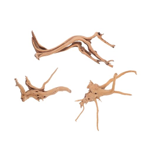 BESPORTBLE Malaysian Driftwood for Aquarium Decor - Natural Driftwood Branches for Fish Tank and Reptile Terrariums - 4 7 Inch Pack of 3