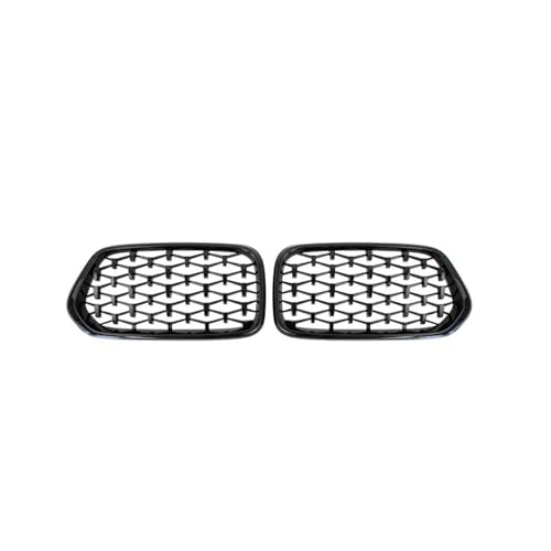 Grilles de rein style météore noir pour BMW X2 F39 calandre de remplacement en diamant ABS