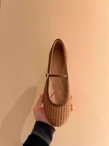 Mary Jane Espadrilles for Women Platform Rattan Sandals Raffia Woven Dress Shoes Slip on House Slippers Lightweight Breathable Low Top Straps Casual Walking Slides Summer Beach Party Cruise Vacation4