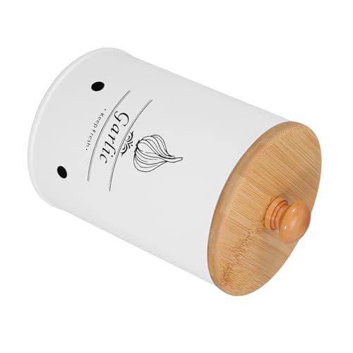 ABOOFAN Garlic Keeper with Lid Kitchen Storage Container for Garlic Onions Potatoes and Vegetables Compact Design for Home Restaurant and Hotel Use