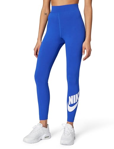 Nike Womens Sportswear Classics High-Waisted Graphic Leggings Game Royal/White Medium