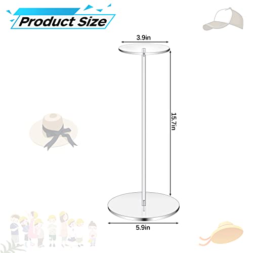 Tririte 3 Pcs Clear Acrylic Hat Stand For Display, 16 Inch Wig Display Rack, Clear Round Riser Stands For Wig Hat Display, Hat Display Stand Wig Display Holder For Hat Watch #TOP5