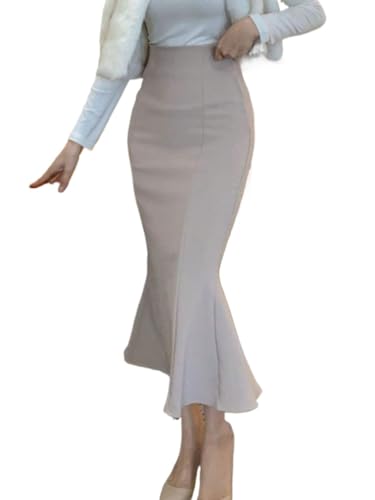 Trend Women's Summer Basic Skirt Solid Color High Waist Skirt Summer For Beach2