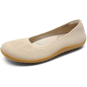 DREAM PAIRS Women's Ballet Flats, Wide Toe Box Knit Flats for Women with Arch Support, Comfortable Slip On Dressy Travel Work Business Office Shoes for Women 6 Red