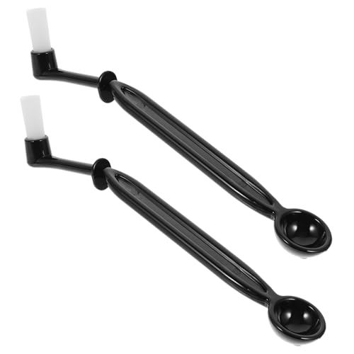 FIXOSHEE 2 Stück Nylon Kaffeemaschinenbürste Teilig mit Löffel Hitzebeständig Verschleißfest Schräger Kopf zur Einfachen Reinigung von Siebträger und Auslauf Ergonomisches Design für