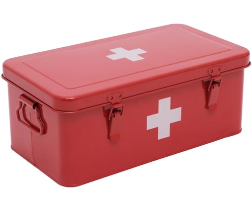 Boite Pharmacie,Boite Pharmacie Rangement,Armoire Pharmacie en Métal,Malette Infirmiere Liberale Premiers Secours, Boîte de Rangement Avec Couvercle,Pour Rangement de...