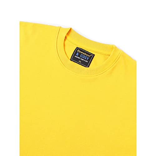 Image of Bewakoof Men's Solid Regular Fit Full Sleeve Round Neck Fleece Plus Size Sweatshirt