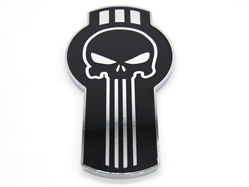 Image of Generic Kenworth Bug Hood Grille Logo Emblem Badge Chrome Black Edition and Silver Skull 8 inch inch, 5656852