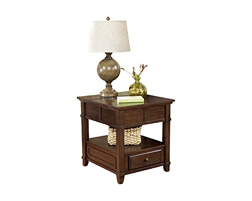 Signature Design by Ashley T845-3 Gately Collection End Table, Medium Brown
