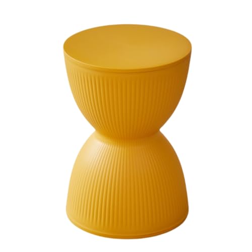 Bxzzuis プリンスアハ スツール 砂時計デザイン クリエイティブ北欧オスマン靴交換スツールフットチェアラウンドスツールファッションチェア玄関リビングルームベッドルームチェアディスプレイサイドテーブル屋内マルチシーン肥厚ホーム (イエロー)