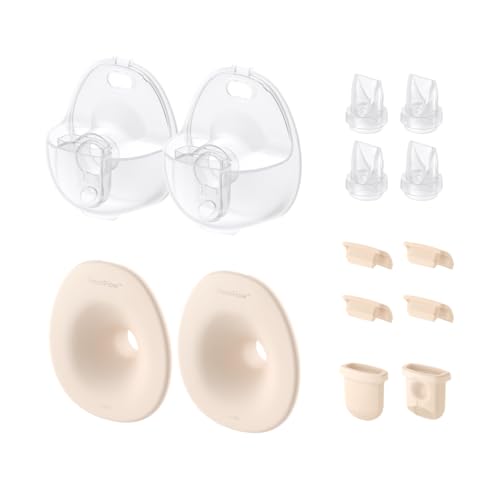 eufy Original 24mm Flange, Milk Container, Diaphragm [2-Pack] & Duckbill Valves, Spout Cap [4-Pack], Replacement Accessories for Wearable Breast Pump S1/S1 Pro