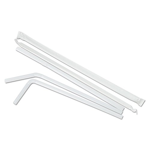 Pitillos flexibles de plástico blancos 400 unidades miniatura 2