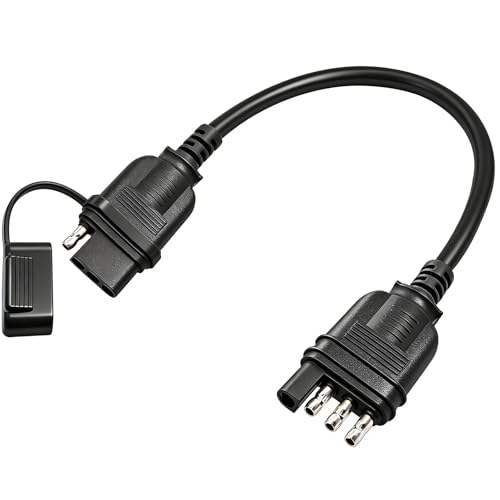 Image of 4-Pin Flat Trailer Extension Cable,4 Pin Trailer Connector 12 Inch,18AWG Hefty Outer Sheath Cooper Wire Harness,Truck Light Extension 4 Pin 1FT