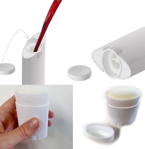 Sxminer 10 Pack 2.5 oz Empty Deodorant Containers 75ml White Oval Twist-Up Refillable Tubes Bottom Filling Plastic BPA-Free for DIY Deodorant Stick Lotion Bar Solid Lotion Balm3