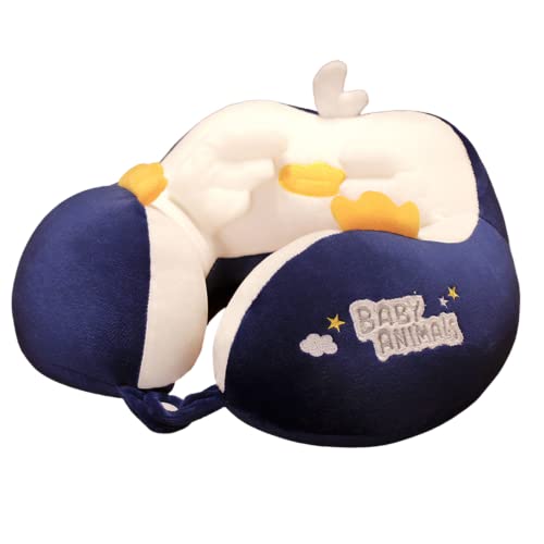 VICKYPOP Animal Neck Pillow Cartoon Duck U-Shaped Travel Pillow (Blue Duck)