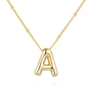 Bubble Letter ketting voor vrouwen, ballon eerste kettingen voor meisjes, sierlijke gouden alfabet hanger, voor tieners meisjes naam sieraden kerstcadeaus