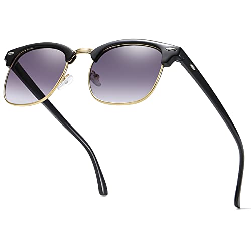 Image of Retro Semi Rimless Sunglasses Half Frame UV400 Glasses for Men And Women