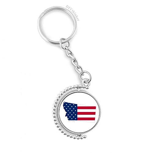 Porte-clés rotatif drapeau Montana USA 1,2x3,5 pouces pour vos clés de maison au quotidien