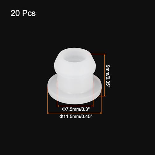 Image of MECCANIXITY Silicone Snap in Locking Hole Plugs Rubber Panel Seal Cover Flush Type Panel Round for Kitchen Rubber Bulkheads Waterproof Sealing Plugs 7.5mm /0.3 Inch Dia Transparent,Pack of 20