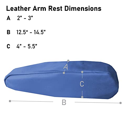 Image of FH Group Premium Faux Leather Armrest Cover Semi-Universal Fit, One Pair, Set of 2 Blue
