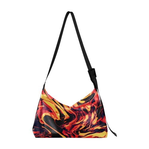 Bolso cruzado de talla grande unisex de cuero para mujer, bolsos cruzados, lindo, monedero, colorido, pintura abstracta, fondo, Varios colores, 1 size