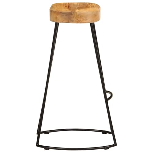Tabourets de bar en bois de manguier lot de 2 rétro
