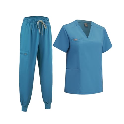 Uniforme d'infirmière ThreeH avec top moderne et pantalon de jogging à poches
