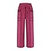 Womens Baggy Pants High Waisted Sweatpants Fashion Splicing Casual Wide Leg Pant Athletic Casual Lounge Joggers Hot Pink
