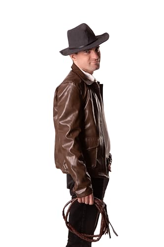 ComfyCamper Faux Leather Jacket Brown – Jungle Explorer Archeologist Lightweight Bomber Racer3
