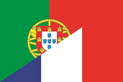 Autocollant pour voiture Drapeau France Portugal 8 x 5 cm