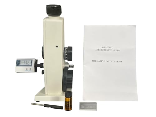 VTSYIQI Abbe Refractometer Brix Refractometer with Refractive Index nD 1.3000-1.7000 Accuracy(nD) ±0.0002 Digital Thermometer for Sugar, Pharmaceutical, Beverage, Petroleum, Food, Chemical Industries
