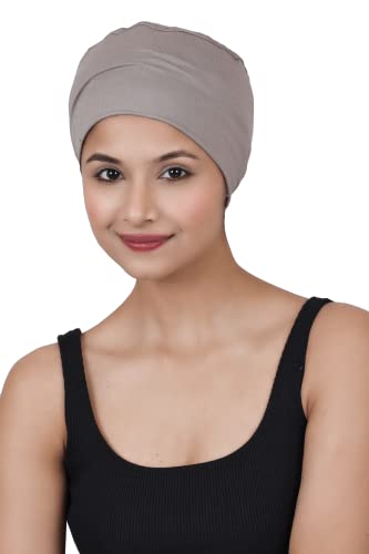Image of The Headscarves Women Silky Soft Bamboo Viscose Sleep Cap for Hair Loss Chemo Headwear Skull Cap Free Size (Multicolor) (HS3 Multicolor)