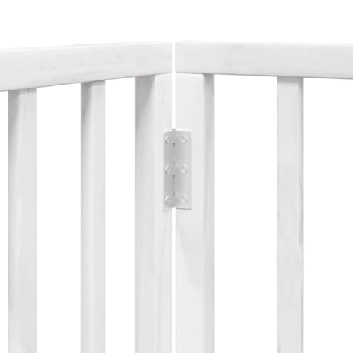 vidaXL Hundetor 3-TLG., Hundegitter Faltbar Pflegeleicht, Schutzgitter für Wohnzimmer Küche Treppe, Haustiertor Türschutzgitter, Weiß Pappelholz