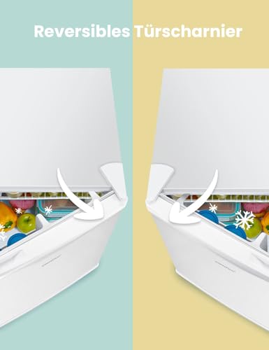 Comfee RCD50WH2(E) Mini Kühlschrank / 43L Kühlbox mit Eisfach/Kühlschrank Klein für Zimmer & Büro/Schnelle Kühlung in der Chiller Box/Temperaturregelung/Verstellbare Füße / 80 kWh/Jahr/Weiß