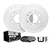 Front - Dynamic Friction Company GEOSPEC Brake Rotors with 3000 Ceramic Brake Pads and Hardware Kit 4312-47038