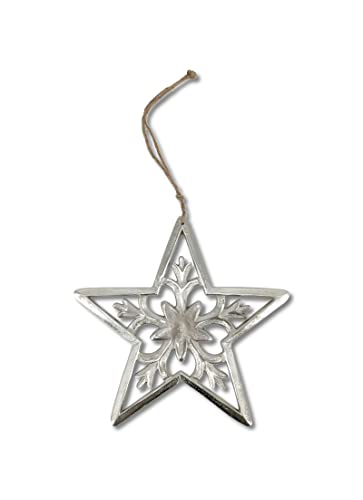 Metall Dekohänger Stern Silber 17cm Fenster-Deko Dekoration Metalldeko...